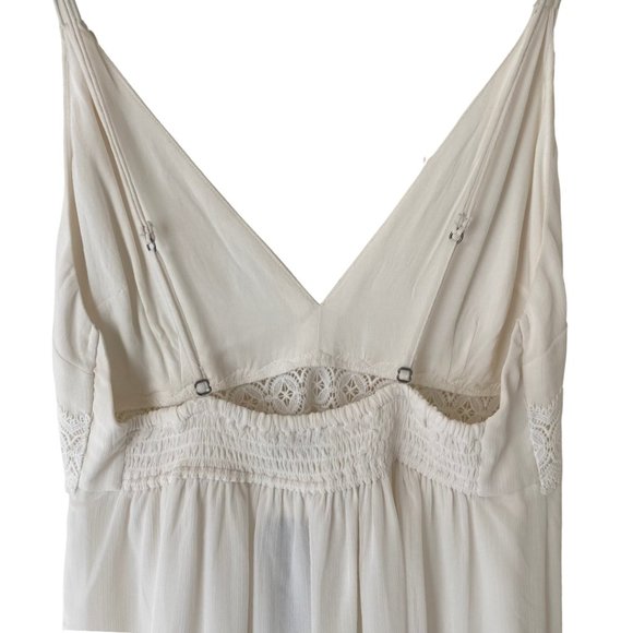 NWT Abercrombie & Fitch - Lace Trim Ivory Mini Dress - Size: Medium - Picture 12 of 16